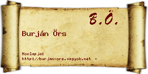 Burján Örs névjegykártya